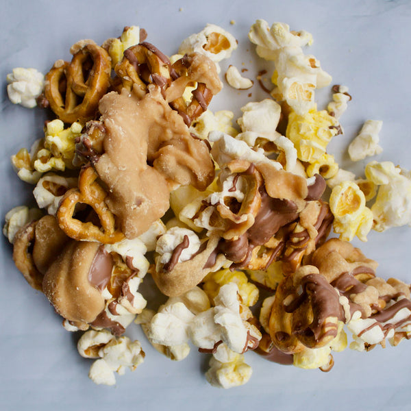 Chocolate Peanut Butter Pretzel | Order Marigold Gourmet Popcorn