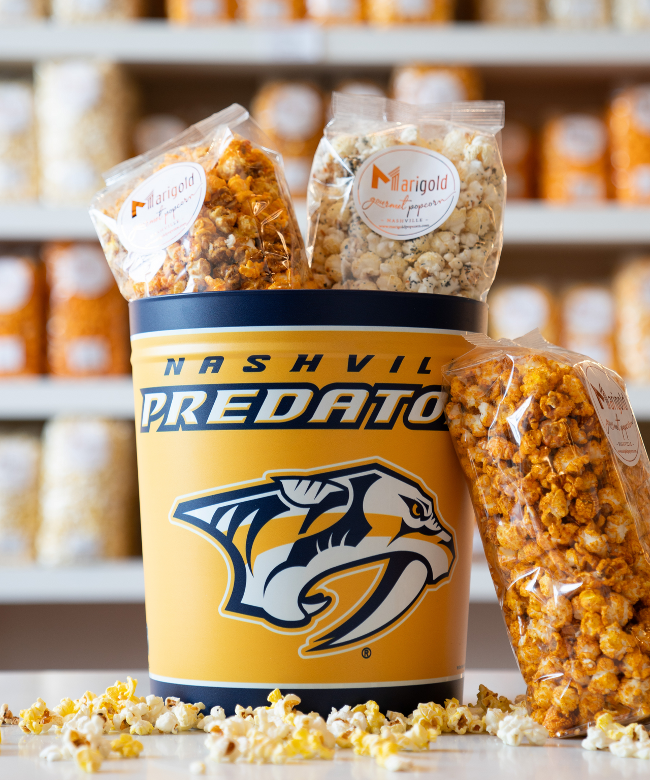 Expensive Popcorn Popcorn Tins – Marigold Gourmet Popcorn